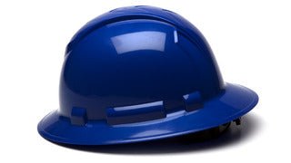 Box of 10 Blue Ultra - Light Full Brim Ridgeline Hard Hats