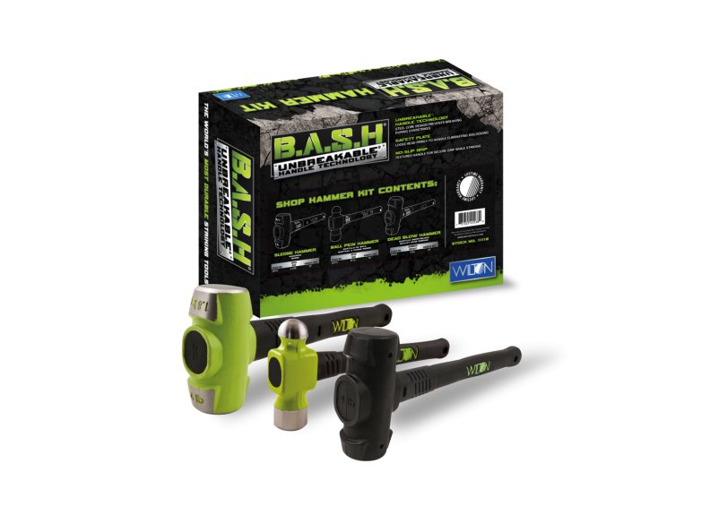BASH® Professional Grade Shop Hammer Kit with Three Popular Hammers