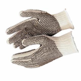 MCR Safety Large Natural 2-Sided Dots PVC Dot String Knit Gloves for General Protection