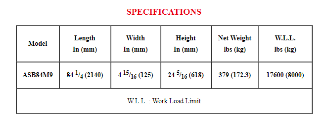 Efficient Abaco M9 Spreader Bar for Lifting Heavy Stone and Materials