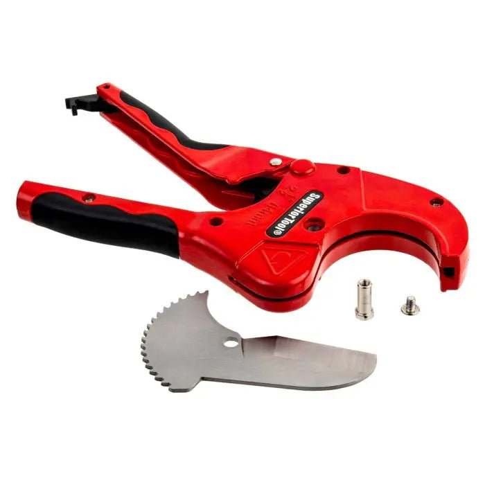 Case of 3 - 2-Inch Soft Grip Ratcheting PVC Cutters for Easy Pipe Cutting