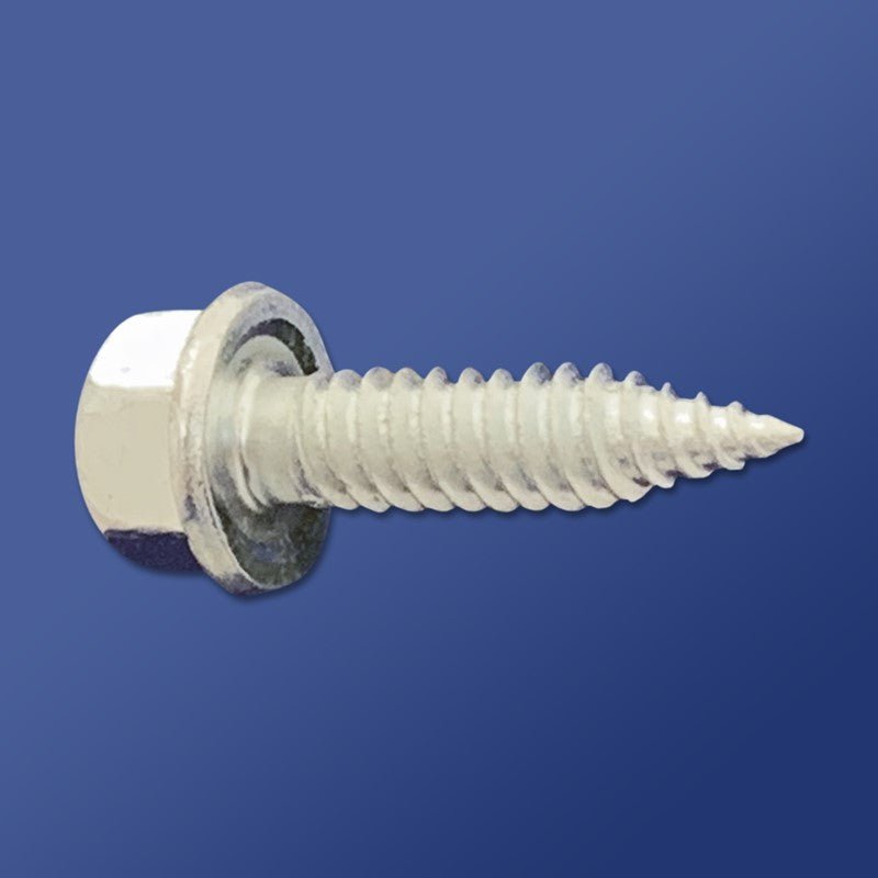 Zinc-Coated DAGGER-ZIP Ultra Sharp Point Screws with Unslotted Hex Washer Head for Light Metal Applications
