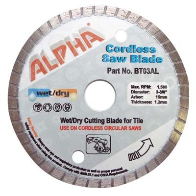 Alpha® Cordless Saw Blade: Wet/Dry for Ceramic and Stone Tiles