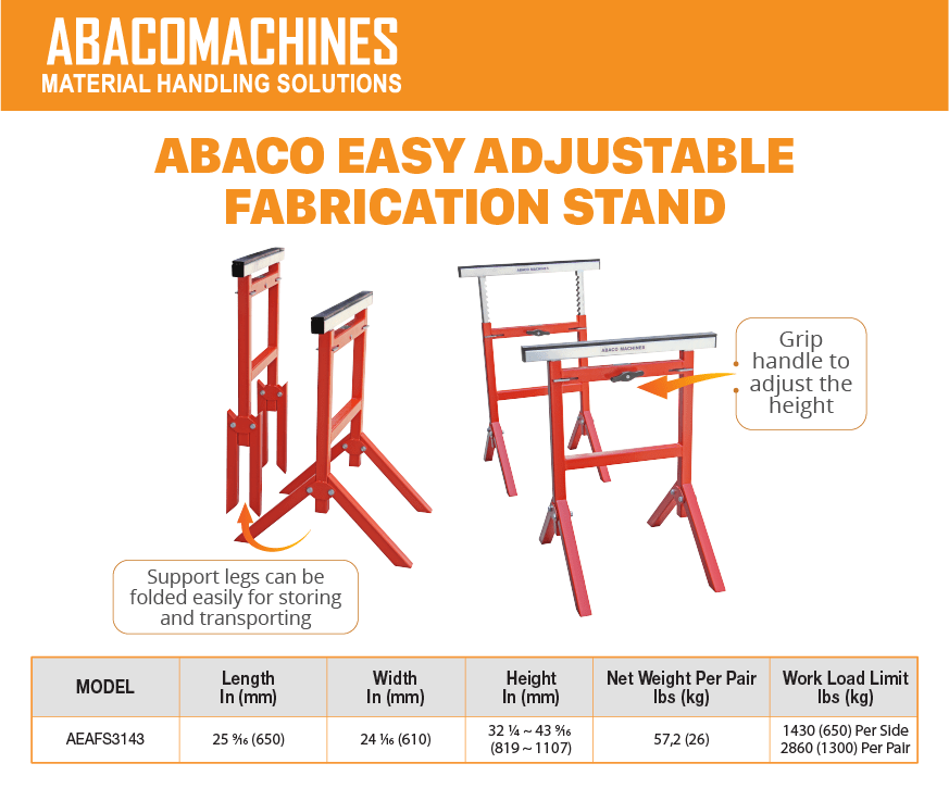 Abaco Adjustable and Easy-to-Use Fabrication Stand for Various Tasks