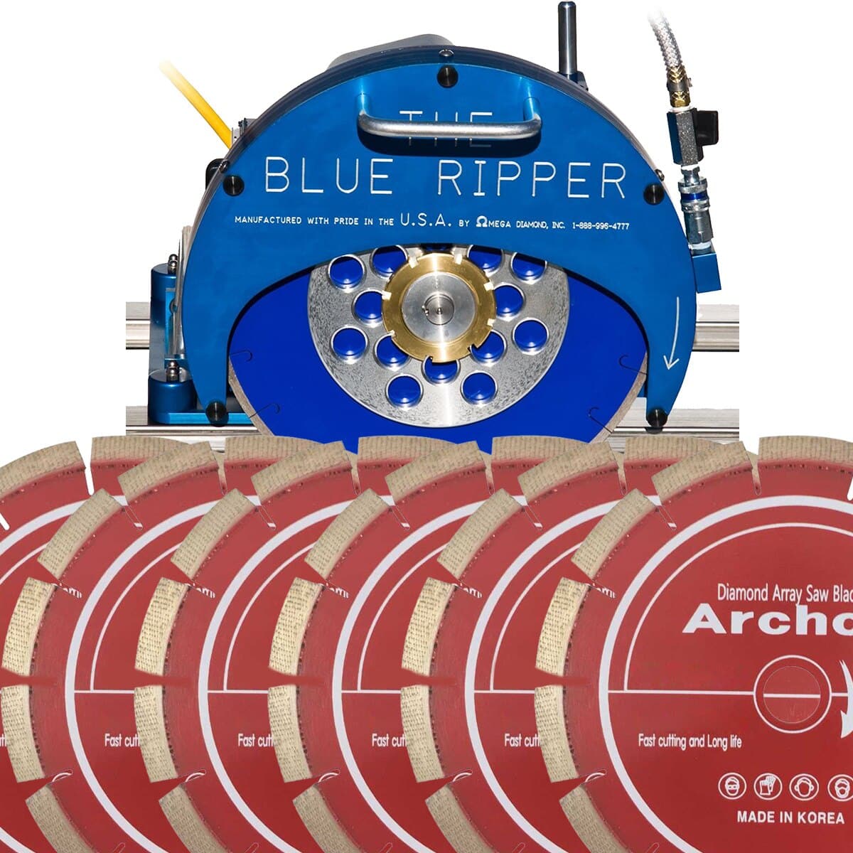 3 HP Blue Ripper Rail Saw Bundle with Diamond Blades on Sale