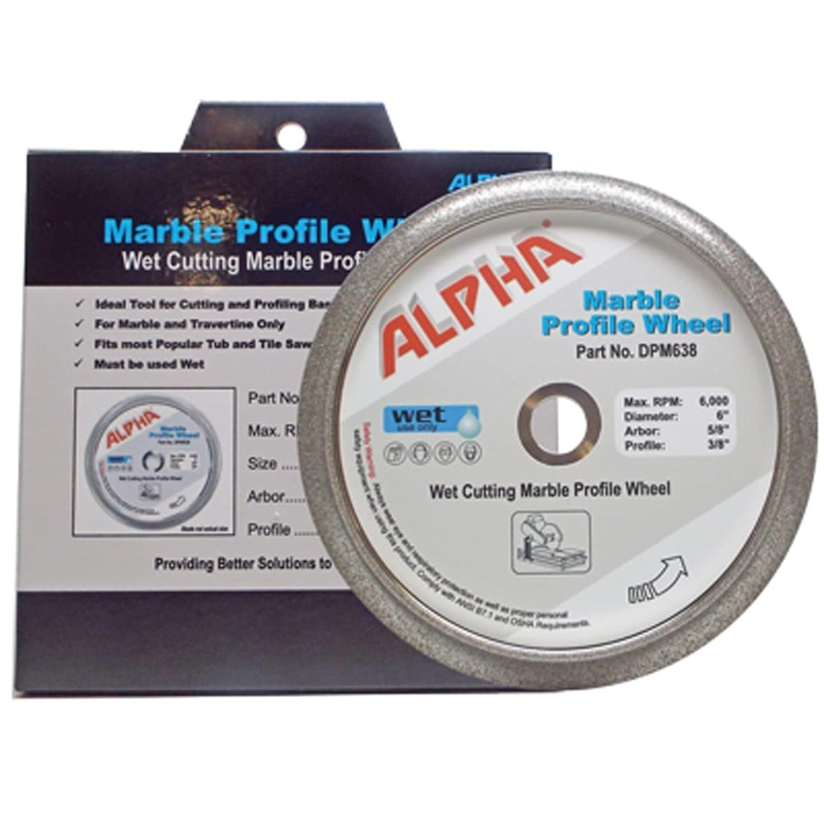 Alpha Brand Marble Cutting and Profiling Profile Wheel
