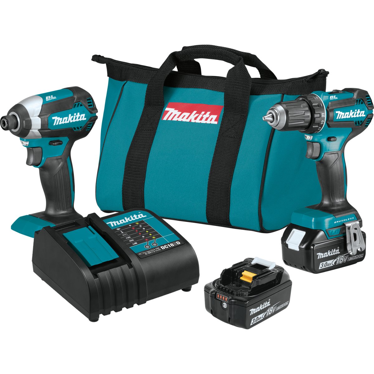 18V LXT® Brushless Cordless 2-Piece Combo Kit with 3.0Ah Lithium-Ion Batteries