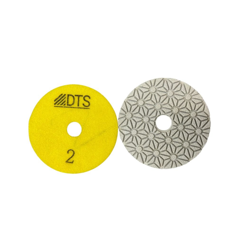 Three-Step Flower Power Diamond Stone Polishing Pads for Quartz, Engineered Stone, Marble, Granite, and Natural Stone
