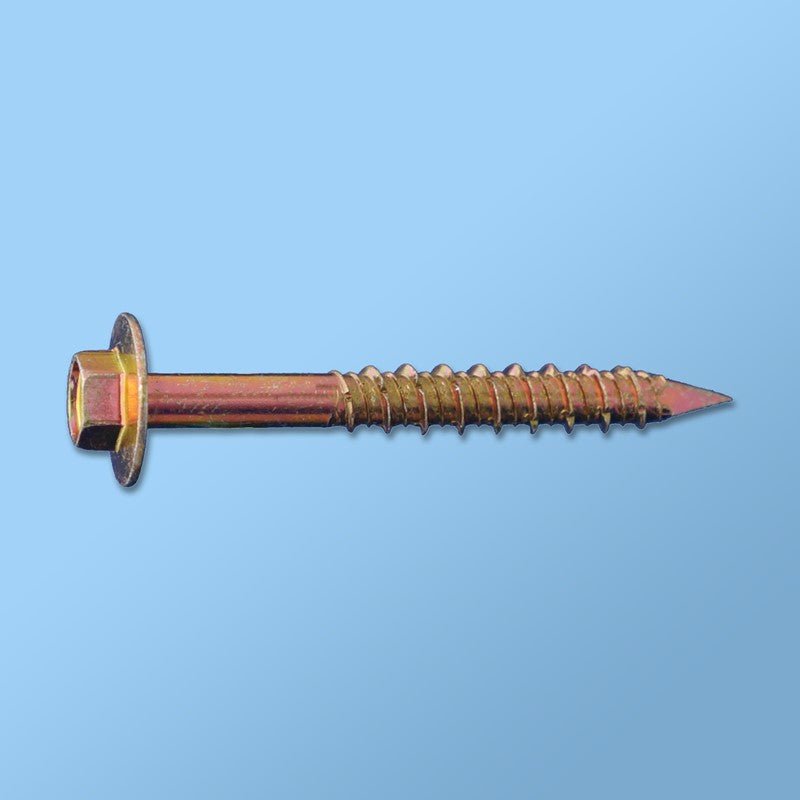 DAGGER-CON High-Quality Yellow Zinc Hex Flange Quick-Con Concrete Screws for Construction Applications