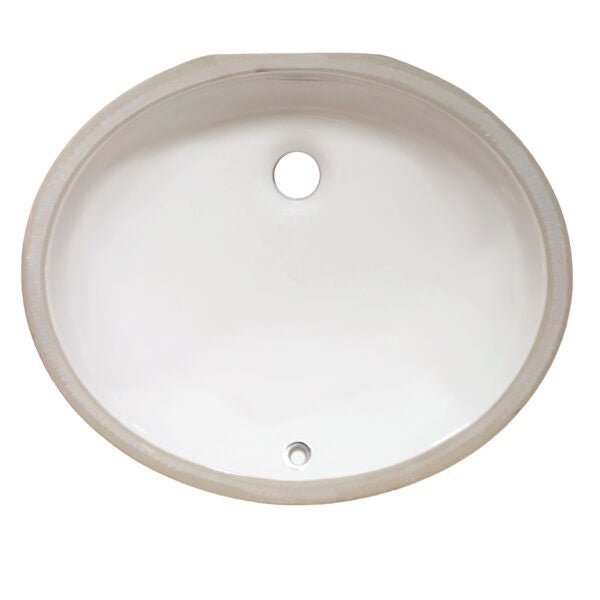 19 1/4 Inch ADA Compliant White Porcelain Undermount Oval Bathroom Sink
