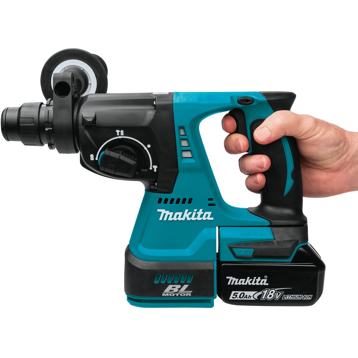 18V LXT® Lithium-Ion Brushless Cordless 1-inch Rotary Hammer Drill with 5.0Ah Battery for Concrete Drilling