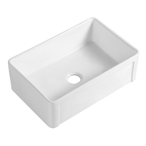 Dakota Signature Fire Clay Kitchen Apron Front Single Bowl Sink, 30 Inches by 20 Inches