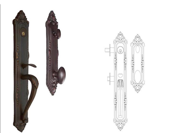 Stylish and Secure Monaco Door Handle Set with 3 Key Sets