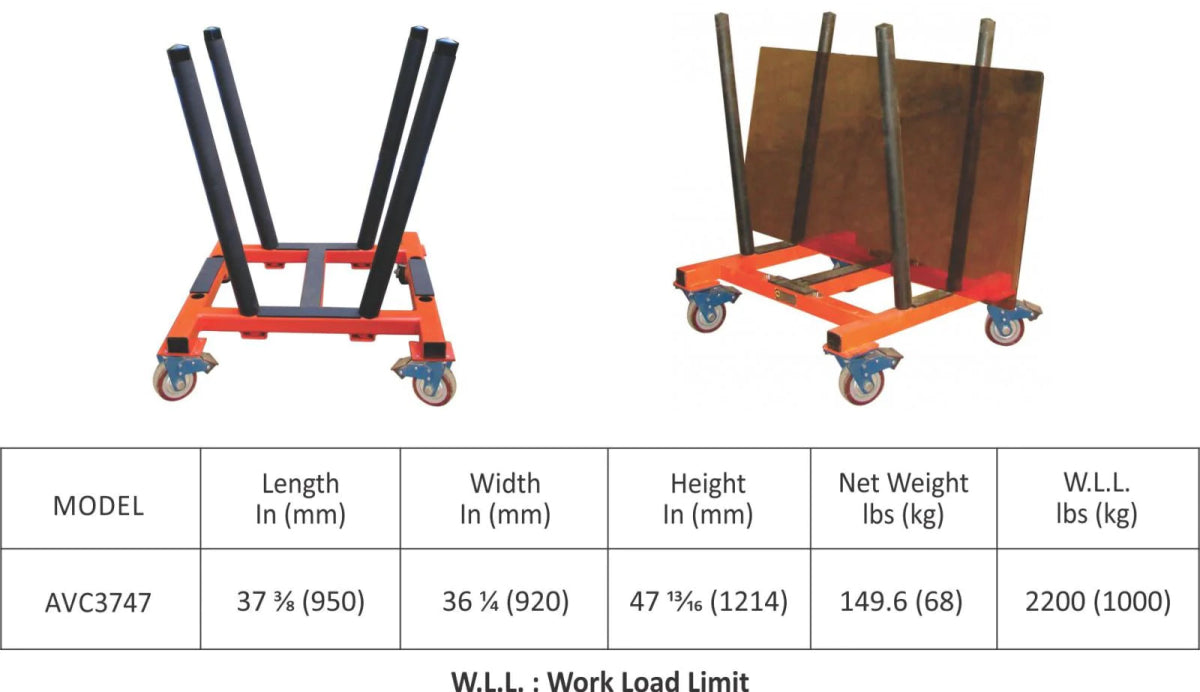 Abaco Sturdy V-Cart for Easy Stone and Granite Slab Transport