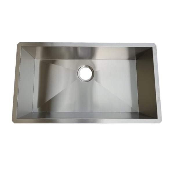 18-Gauge Zero Radius 32×18 Single Bowl Undermount Stainless Steel Kitchen Sink from Builders Collection - Genesis Series - Z9