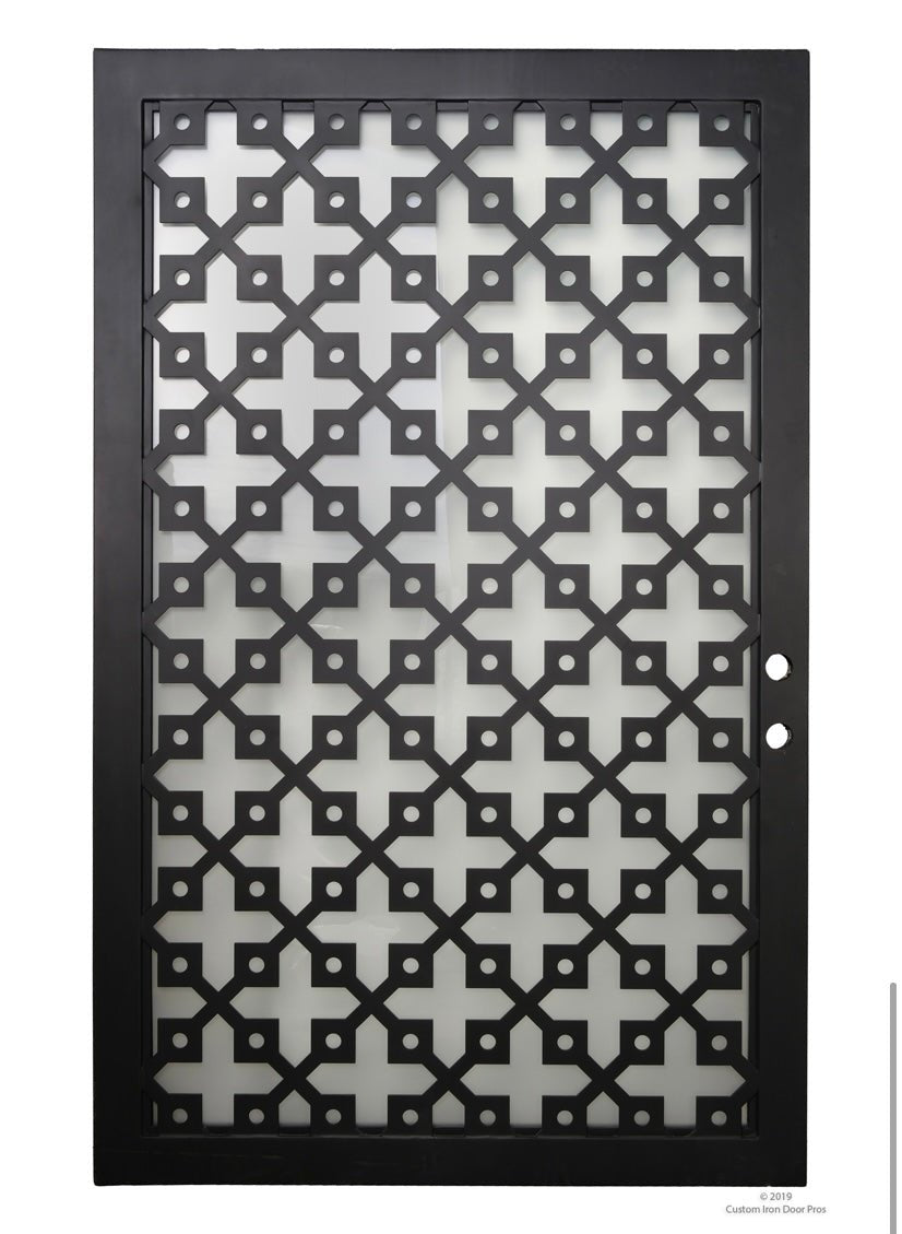 Resilient Hand - forged Movement Pivot Door with Frosted Glass