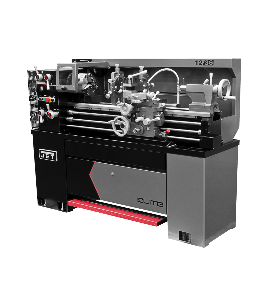 Elite 12 x 36 EVS Industrial Lathe Equipped with Newall DP700 Digital Read - Out (DRO) | E - 1236VS