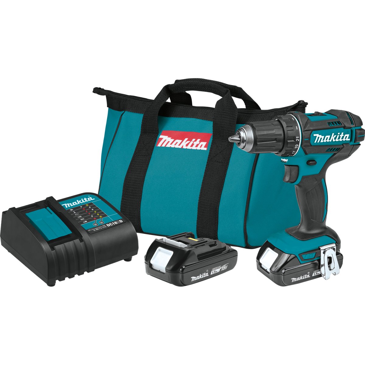 18V LXT® Compact Cordless 1/2 Driver-Drill with 1.5Ah Lithium-Ion Battery