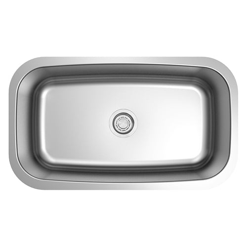 18g 304 Stainless Steel Single Bowl Undermount Kitchen Sink, 32×18 Standard Radius
