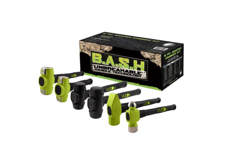 B.A.S.H® Premium 6-Piece Master Hammer Kit with Unbreakable Handles