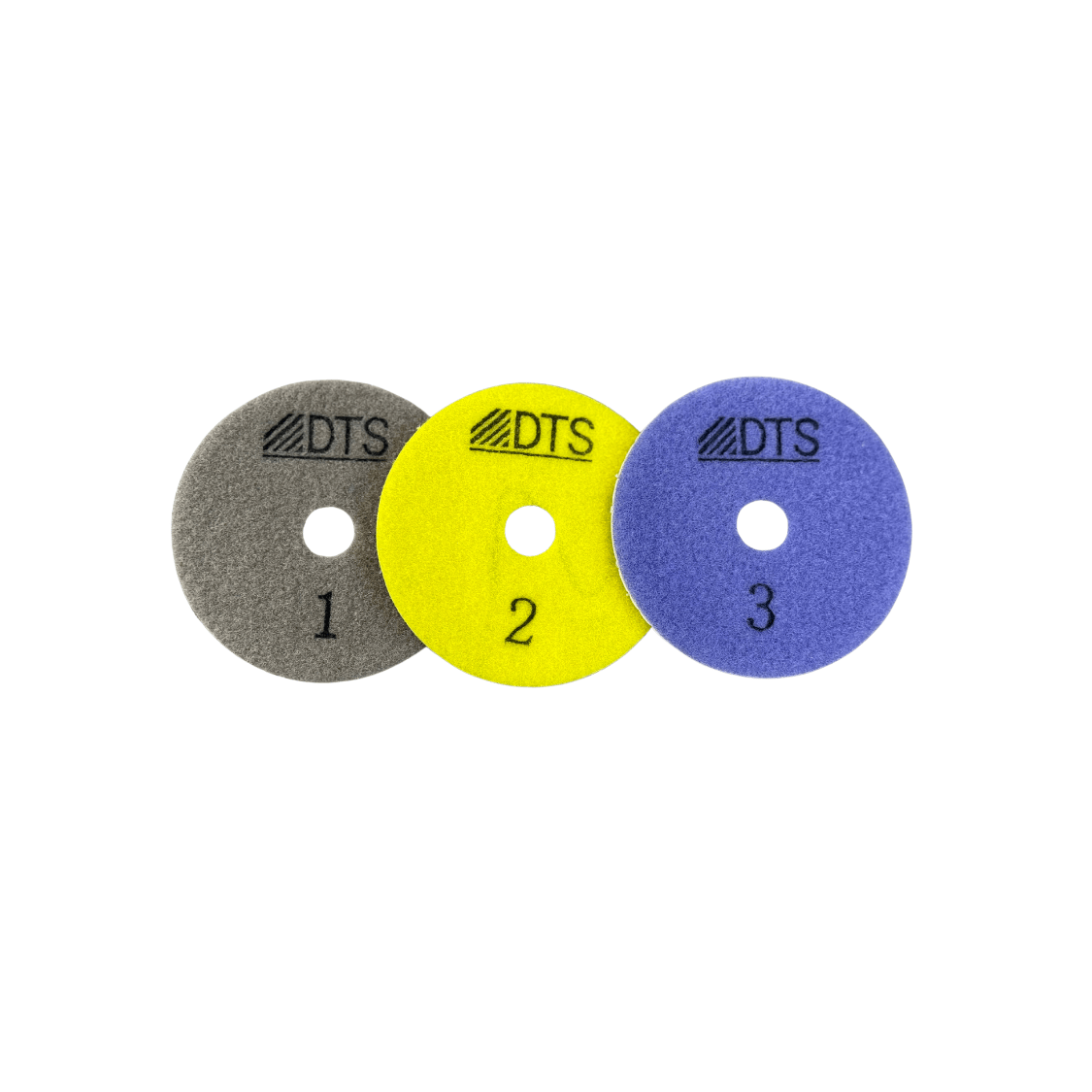 Three-Step Flower Power Diamond Stone Polishing Pads for Quartz, Engineered Stone, Marble, Granite, and Natural Stone