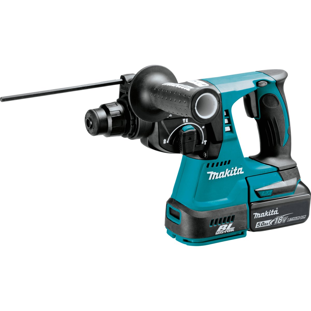 18V LXT® Lithium-Ion Brushless Cordless 1-inch Rotary Hammer Drill with 5.0Ah Battery for Concrete Drilling