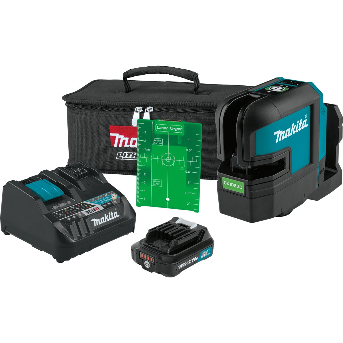 Makita 12V Max CXT® Lithium-Ion Cordless Self-Leveling Cross-Line Green Beam Laser Tool for Construction and Measurement