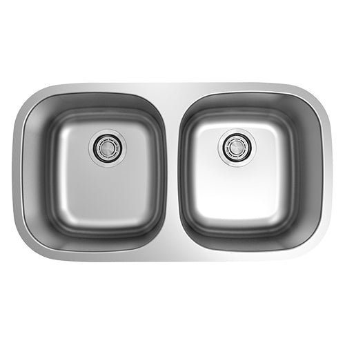 18 Gauge Standard Radius 50/50 Double Bowl Undermount Stainless Steel Kitchen Sink - Ideal for Modern Kitchens
