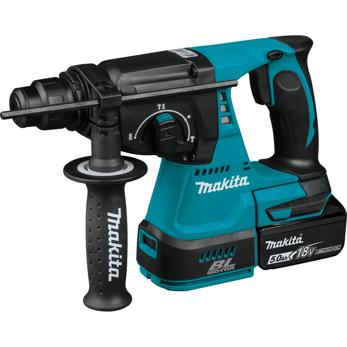18V LXT® Lithium-Ion Brushless Cordless 1-inch Rotary Hammer Drill with 5.0Ah Battery for Concrete Drilling