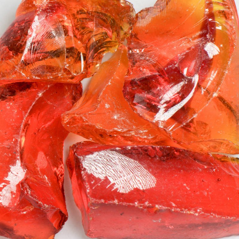 Large and Thick Orange Decorative Fire Glass for Fireplaces and Fire Pits