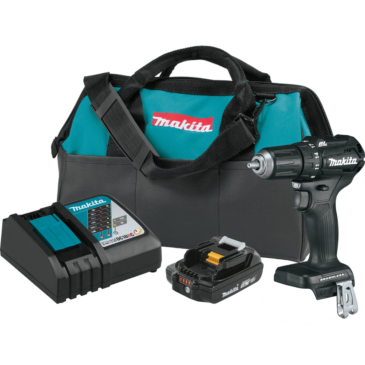 18V LXT® Sub-Compact Brushless Cordless 1/2 Driver-Drill with 2.0Ah Lithium-Ion Battery