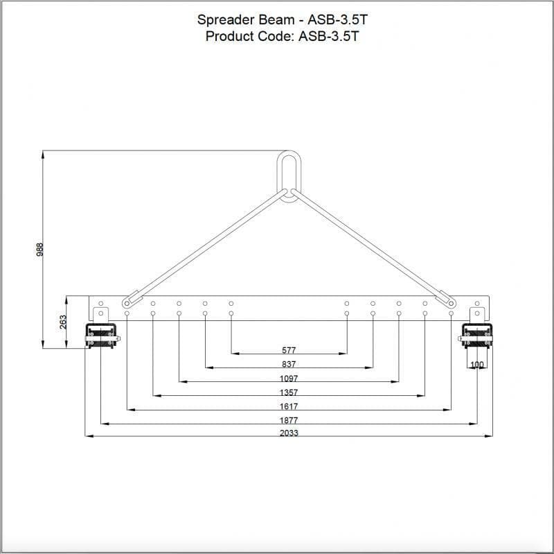 3.5 - Ton Heavy - Duty Aardwolf Spreader Bar for Stone Industry