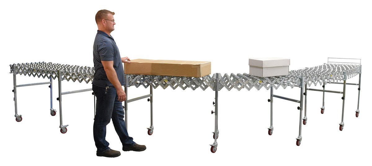 Highly Expandable and Collapsible Roller Conveyors for Packaging and Distribution