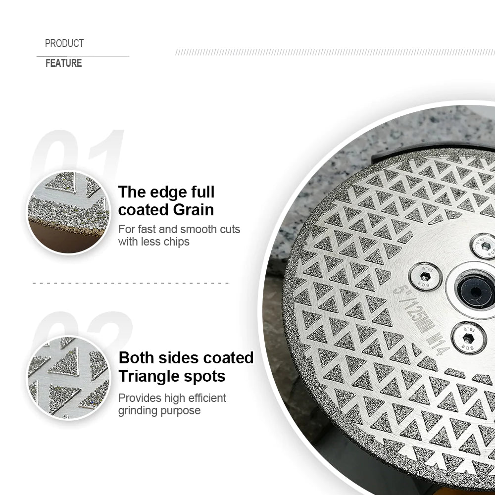 High - Quality Electroplated Single - Sided Diamond Blade with Flange for Grinding and Shaving
