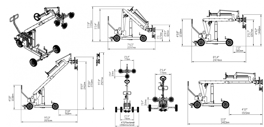 GRM250 Manual Glass Handling Robot for Efficient Glass Moving