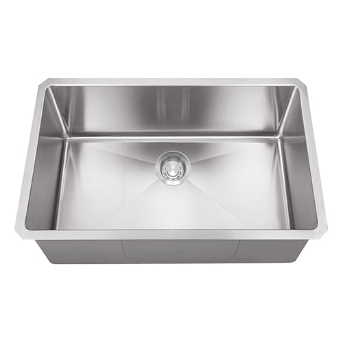 18-Gauge, 32×18 Single Bowl Undermount Stainless Steel Kitchen Sink with Micro Radius