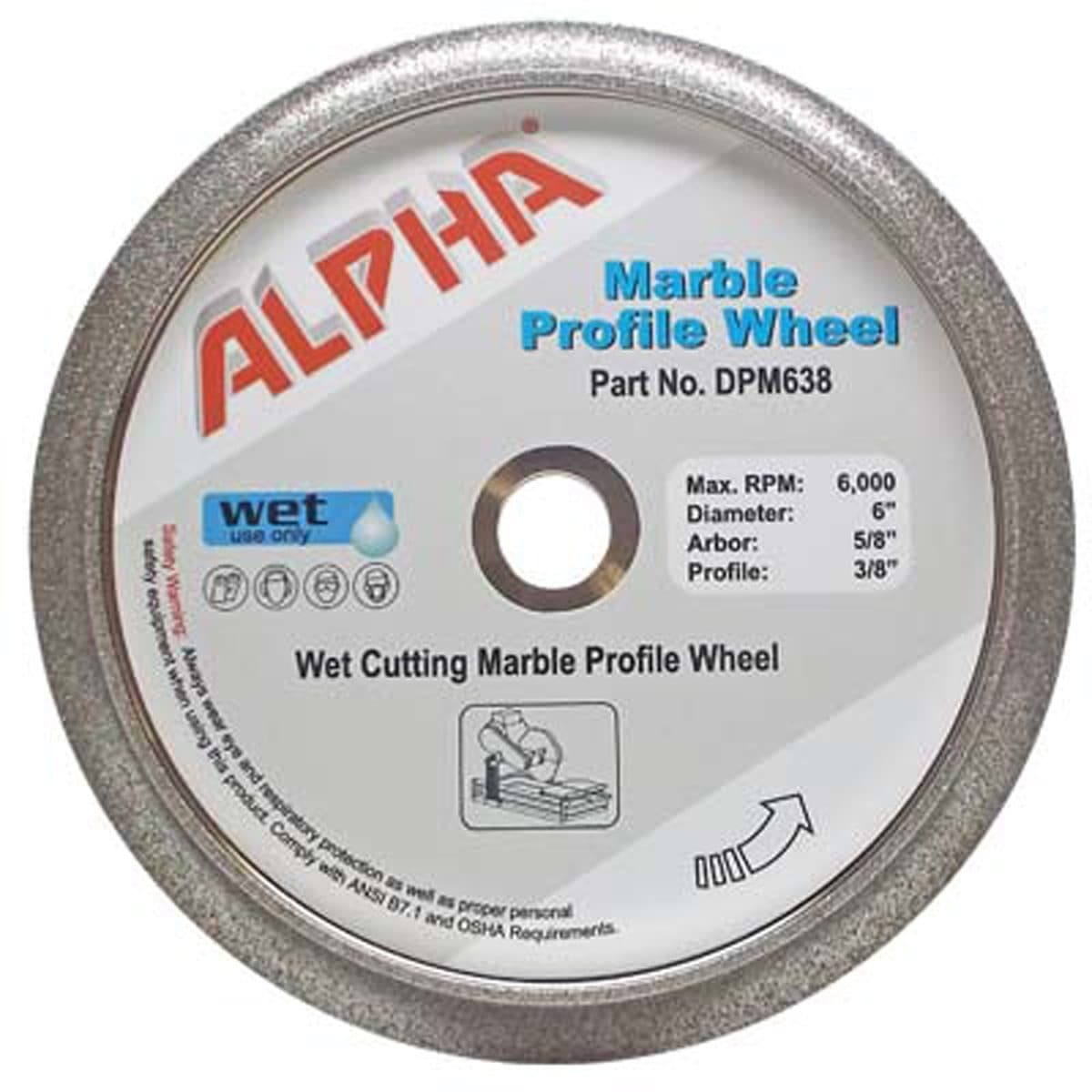 Alpha Brand Marble Cutting and Profiling Profile Wheel