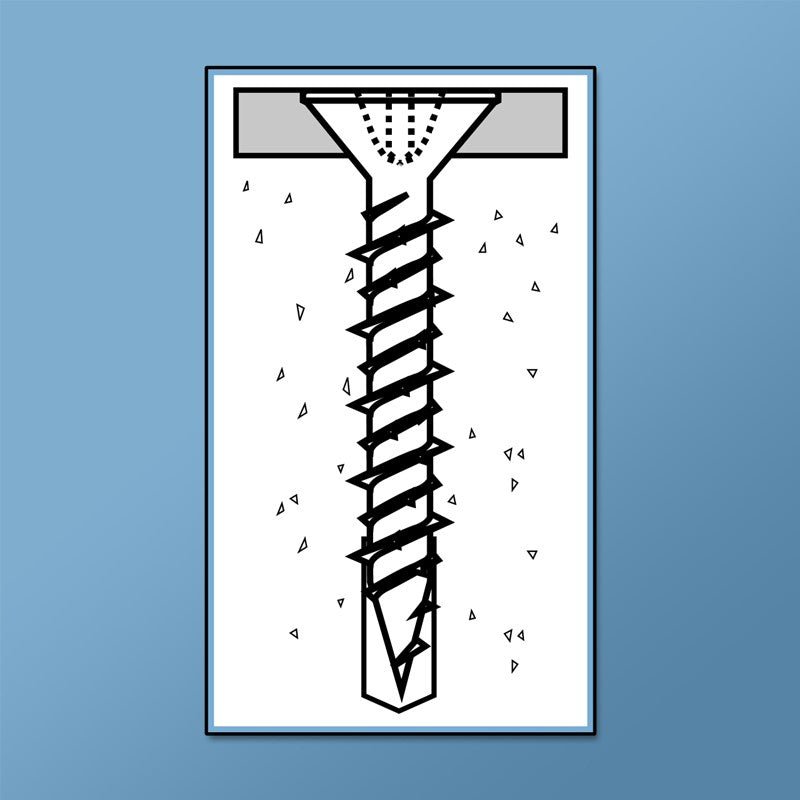 Dagger-Con Branded Phillips Flat Concrete Screws with Blue Dagger-Guard Coating - #2 Phillips Drive
