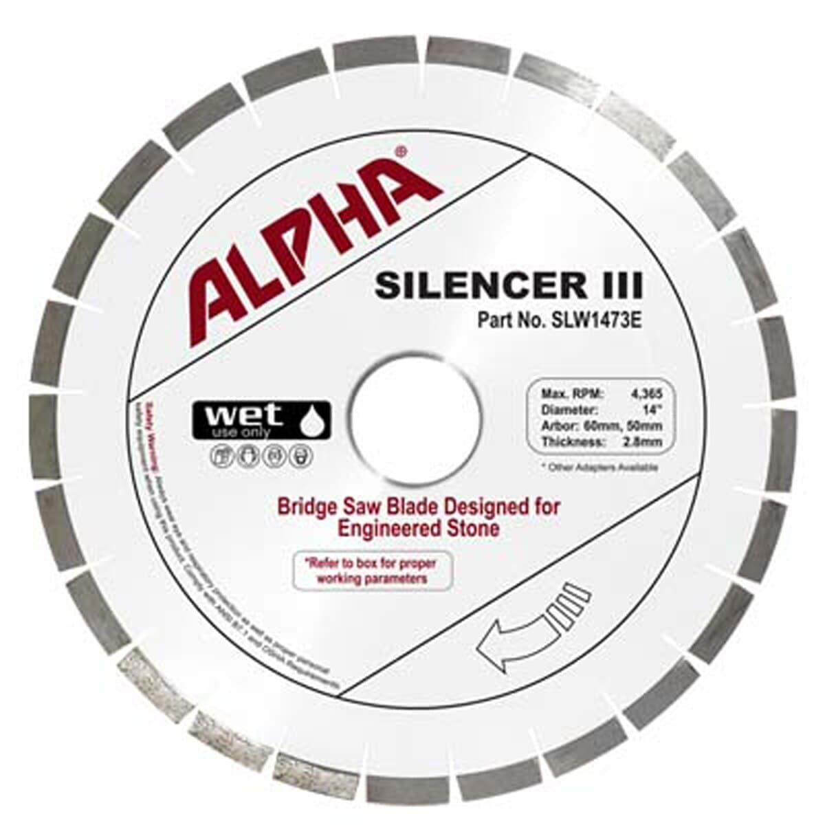 Premium Alpha Silencer III Blade for High - Performance Engineered Stone Cutting