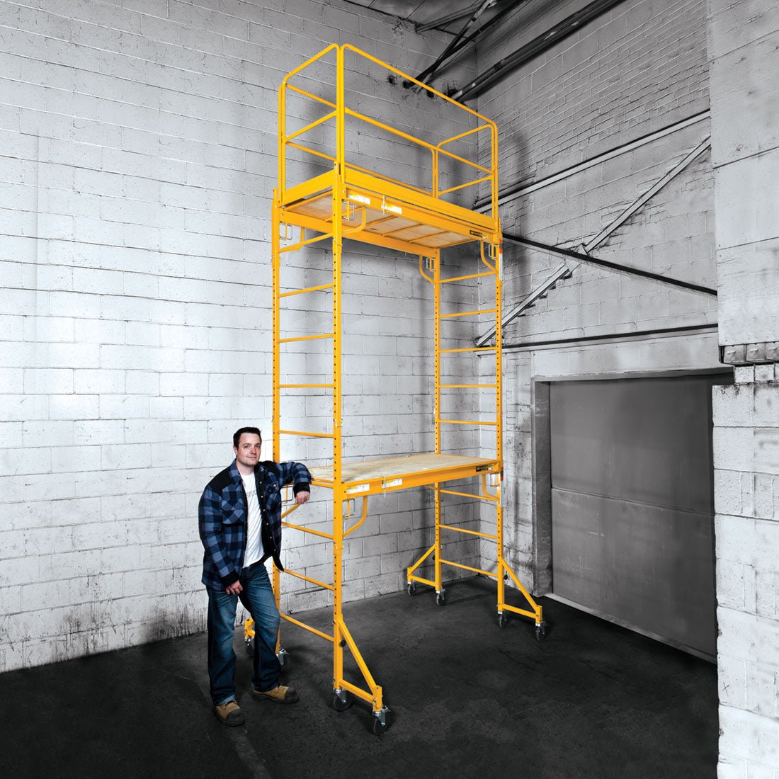 12-Foot Full-Service Drywall Baker Scaffold Tower Equipment Set for Construction and DIY