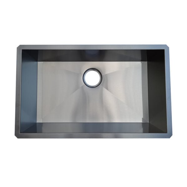 18g 30×18 Single Bowl Undermount Zero Radius Stainless Steel Kitchen Sink