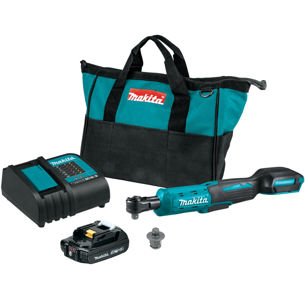 18V LXT® Lithium-Ion Cordless 3/8-Inch and 1/4-Inch Square Drive Ratchet for Efficient Nut Loosening and Fastening