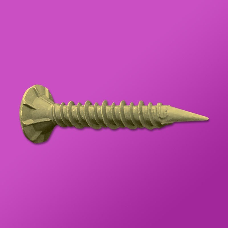 Daggerz 8 x 2-1/4 Phillips Wafer Spade Point Cement Board Screws with Dagger-Guard Coating