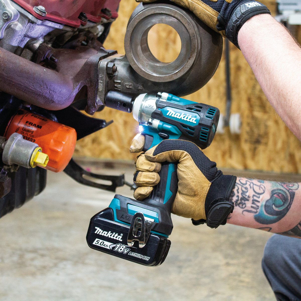 18V LXT® Brushless Cordless 4 - Speed 1/2 Sq. Drive Impact Wrench with Friction Ring Anvil for Precision
