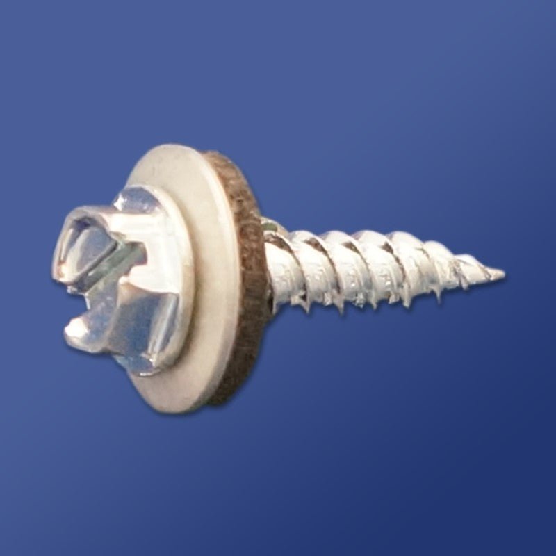 Dagger-Zip Ultra-Sharp Slotted Hex Washer Head Screws with Bonded Zinc Washer