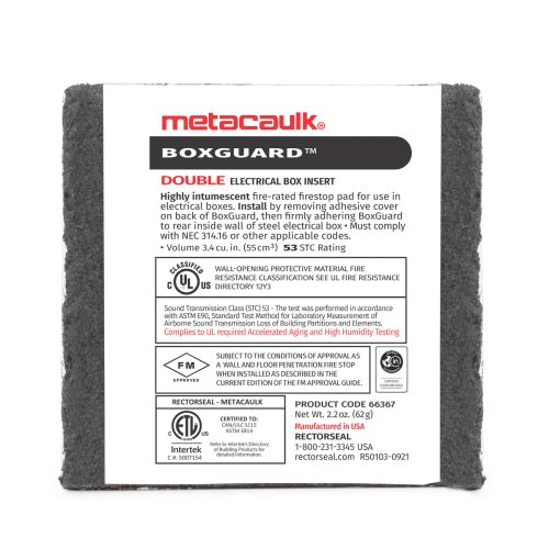 Metacaulk 50 - Count Box Guard for Fire - Rated Electrical Box Protection