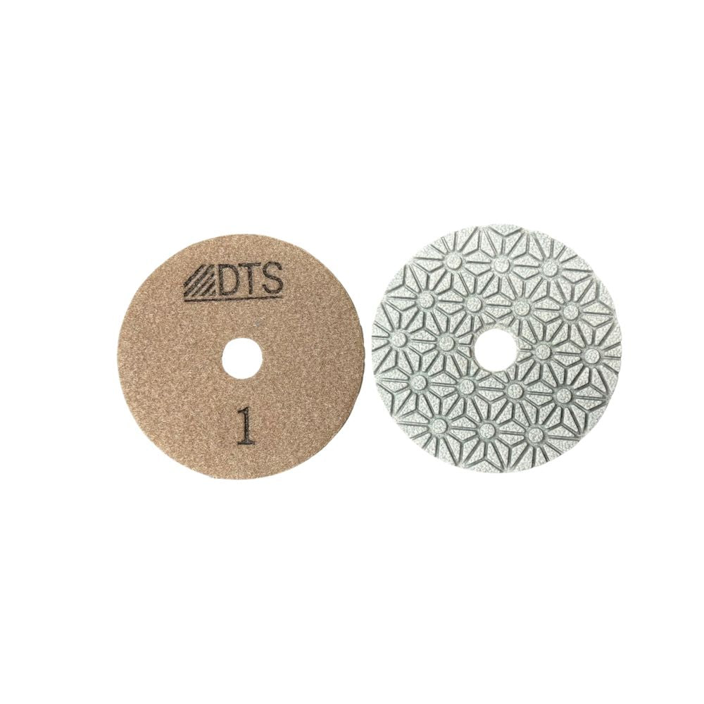 Three-Step Flower Power Diamond Stone Polishing Pads for Quartz, Engineered Stone, Marble, Granite, and Natural Stone