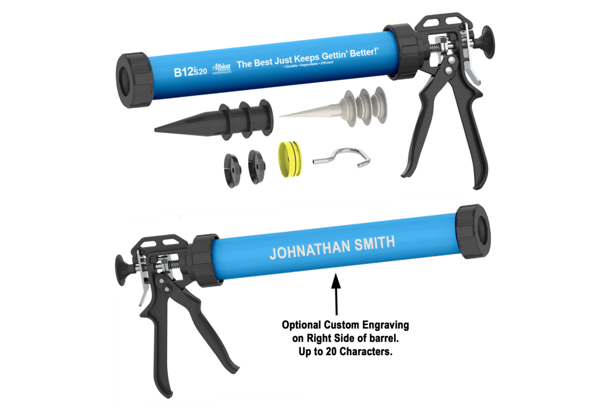 Colorful 20oz B-Line Manual Sausage Gun with a Set of 10 Colorful Barrels - Ideal for Professional Use