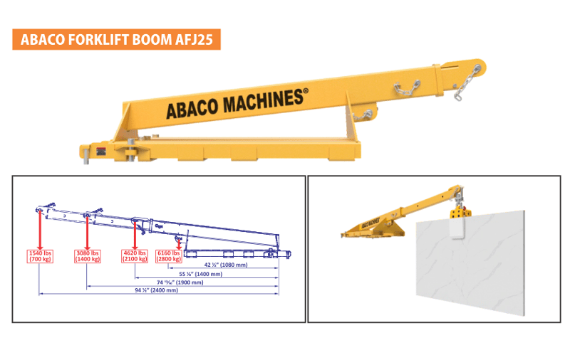 Abaco AFJ25/AFJ25B Forklift Boom for 2 - 2.5 Ton Trucks