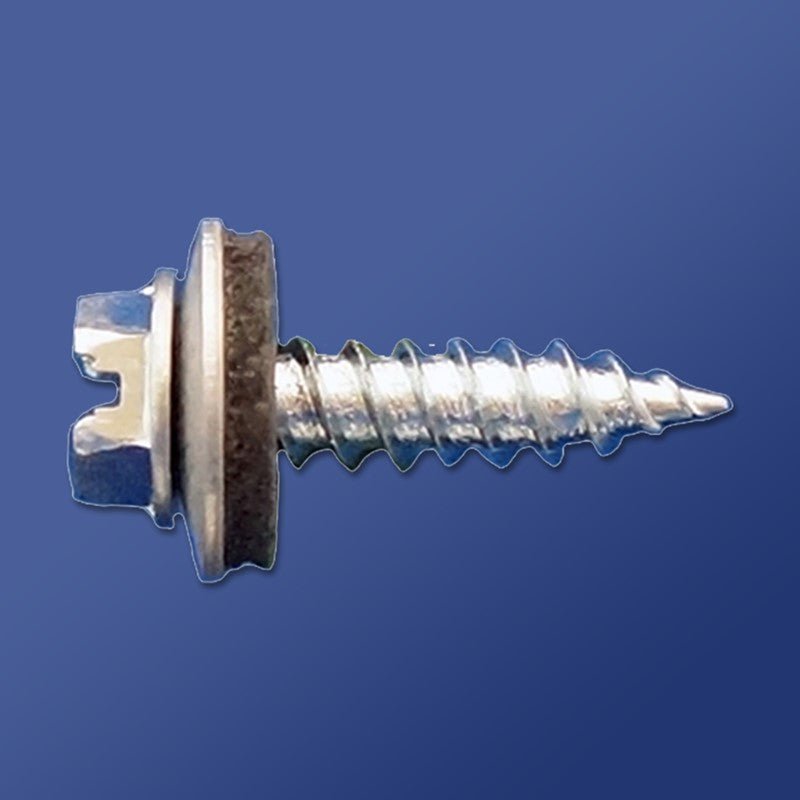 Dagger-Zip Ultra-Sharp Slotted Hex Washer Head Screws with Bonded Zinc Washer